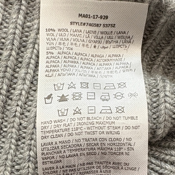 Marciano Gray Turtleneck Faux Pearl Embellished Sweater - Picture 7 of 12